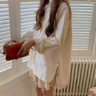 Side-slit Long-sleeve Shirt