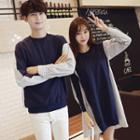 Couple Matching Striped Panel Pullover/ Long Sleeve Dress