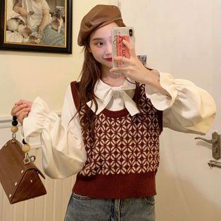 Jacquard Knit Vest / Blouse