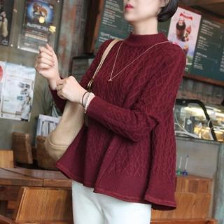 Mock-neck Wool Blend Sweater