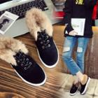Faux-suede Fur Trim Sneakers
