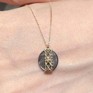 Shell Pendant Necklace Black - One Size