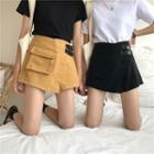 Buckled Denim Skort
