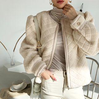 Zip-up Waffle Fleece Jacket