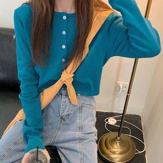 Plain Cropped Cardigan As Shown In Figure - One Size