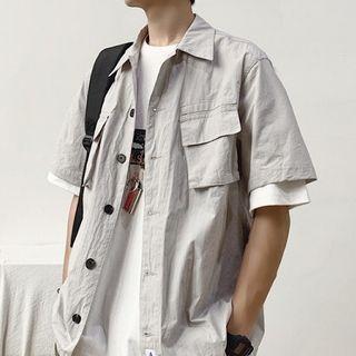 Single-breasted Short-sleeve Cargo Shirt