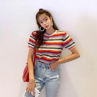 Rainbow Summer Knit Top