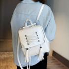Faux Leather Tassel Accent Strappy Backpack