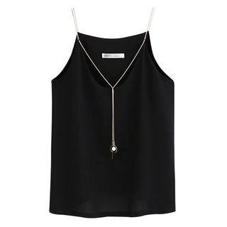 Spaghetti Strap Metal-accent Top