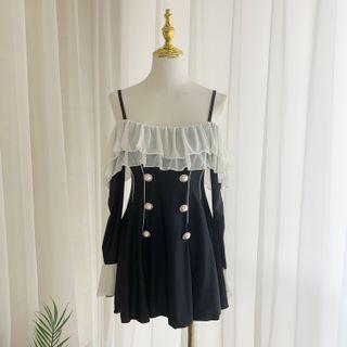 Long-sleeve Cold Shoulder Swim Dress