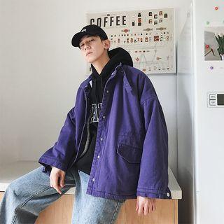 Long-sleeve Fleece-lined Button Jacket