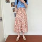 High-waist Floral Print Mermaid Skirt