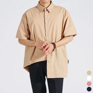 Plain Short-sleeve Boxy Shirt