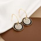 Disc Rhinestone Dangle Earring 1 Pair - E1568-6 - Gold - One Size