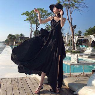 Spaghetti Strap Midi A-line Beach Dress