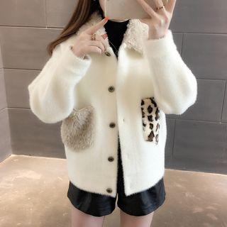 Pocket Detail Fleece Button Jacket