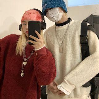 Couple Matching Faux Shearling Sweatshirt