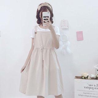 Drawstring Waist Jumper Dress