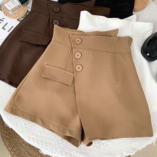 Asymmetrical Wide-leg Dress Shorts