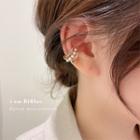 Faux Pearl Layered Cuff Earring 1 Pc - Clip On Earring - White Faux Pearl - Gold - One Size