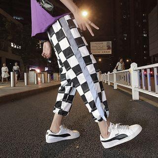 Check Panel Sweatpants