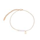 Simple And Elegant Plated Rose Gold Star Pearl 316l Stainless Steel Anklet Rose Gold - One Size