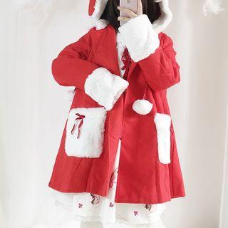 Ear Accent Hooded Coat