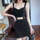 Sleeveless Cutout-waist Mini Bodycon Dress