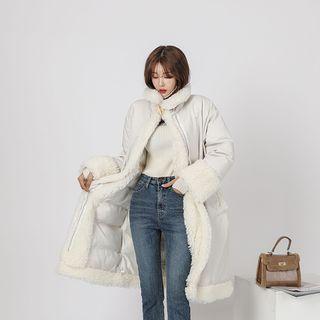Sherpa-fleece Trim Padded Parka