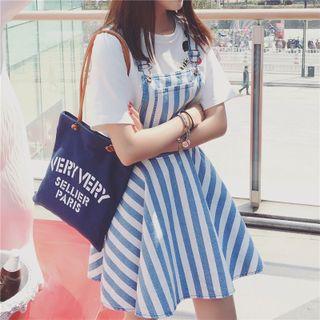 Pinstriped Denim Pinafore