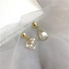 Non-matching Faux Crystal Faux Pearl Dangle Earring