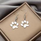Cat Paw Alloy Dangle Earring E2959 - 1 Pr - Silver - One Size