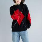 Argyle Print Sweater