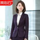 Slim-fit Blazer / Wide-leg Dress Pants / Mini Pencil Skirt / Contrast-trim Shirt / Set
