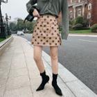 Dotted A-line Faux Leather Mini Skirt