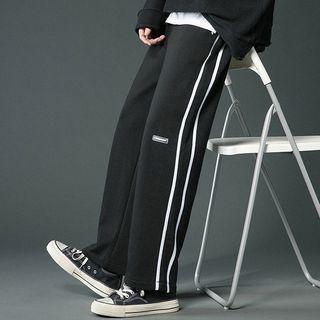 Contrast Trim Straight Leg Sweatpants