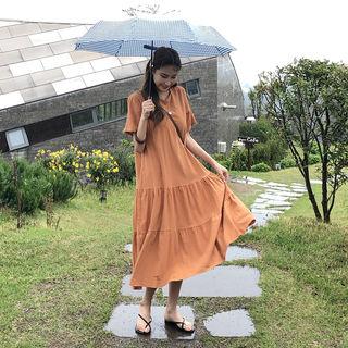 Tiered Maxi Dress Camel - One Size