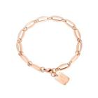 Fashion And Simple Plated Rose Gold Geometric Square 316l Stainless Steel Bracelet Rose Gold - One Size