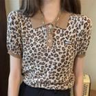 Leopard Short-sleeve Polo Shirt Leopard - One Size
