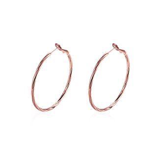 Simple Plated Rose Gold Geometric Circle Earrings Rose Gold - One Size