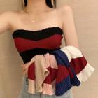 Two-tone Knit Tube Top