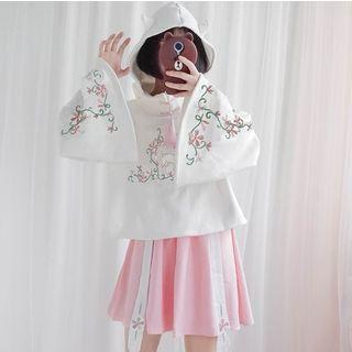 Floral Hoodie / A-line Skirt