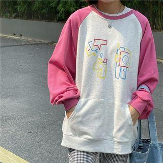 Graphic Print Raglan Sweatshirt