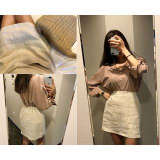 Band-waist Pocket-detail Skirt