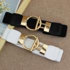 Wide Elastic Belt With Buckle