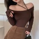 Long-sleeve Top / A-line Mini Skirt