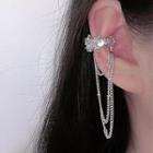 Moonstone Chain Alloy Cuff Earring 1 Pc - Silver - One Size