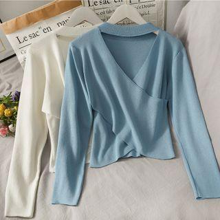 Cutout Cross-strap Skinny Knit Top