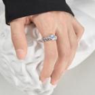 Moonstone Alloy Open Ring Silver - One Size