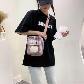 Plaid Animal Themed Mini Crossbody Bag